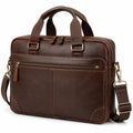 Laptoptasche 42 x 10 x 32 cm Kunstleder Braun mit Schultergurt