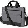 Laptoptasche 40 x 30 x 8 cm aus Polyester Grau Schwarz mit Schultergurt