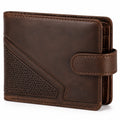 Herren Geldbörse 12 x 10 x 3 cm aus braunem Leder kompakt mit Kartenfächern