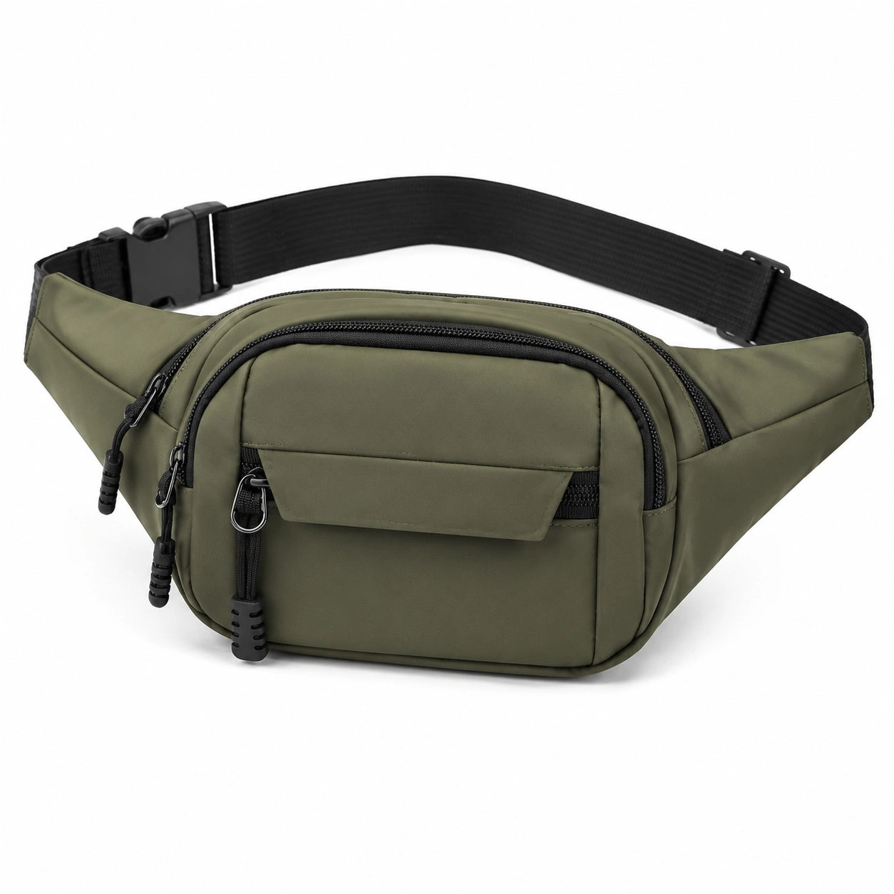 Hüfttasche 32 x 8 x 15 cm aus Polyester Olivgrün mit mehreren Fächern