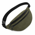 Bauchtasche 3 L aus Textil Olivgrün mit verstellbarem Gurt und Reißverschlussfächern