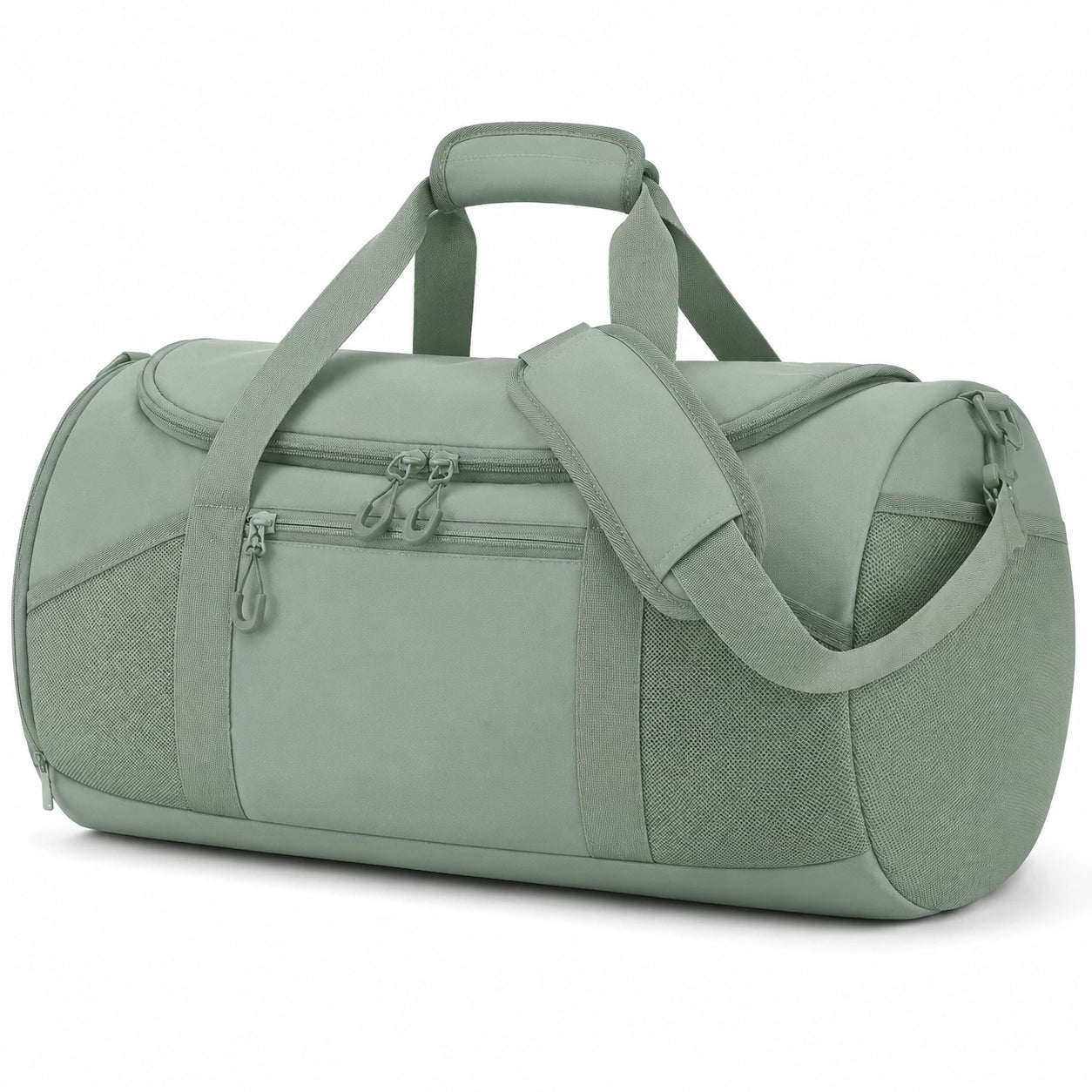 Sport- und Reisetasche 50 x 25 x 28 cm aus Textil in Salbeigrün mit Reißverschluss
