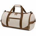 Sporttasche 50 cm Textil Beige Braun mit Reißverschluss und Tragegriffen