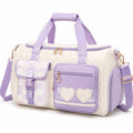 Sporttasche 45 x 25 x 28 cm Kunstfaser Creme Lila mit Schultergurt