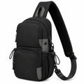 Umhängetasche 18 x 9 x 30 cm aus Polyester Schwarz mit mehreren Fächern